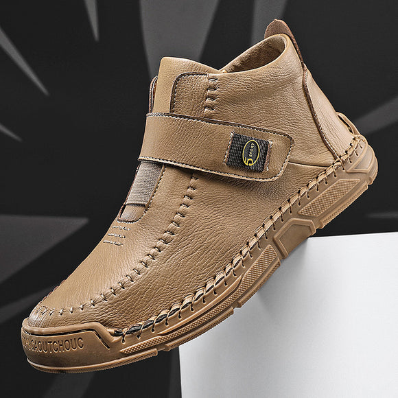 Kaaum Men's Plus Size Soft Leather Boots