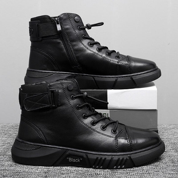 Men Leather Comfortable Ankle Boots