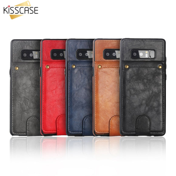 Phone Case - Vintage Card Slot Leather Case for Samsung Galaxy S9 S8 Plus S7 Edge