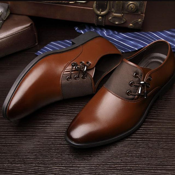 Fashion Leather Classic Men Business Dress Oxford Shoes