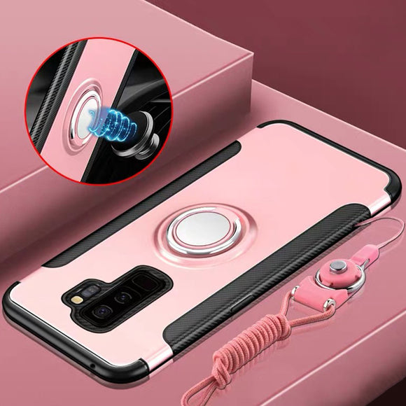 Phone Case - Luxury Ultra Thin Magnetic Ring Holder Case For Samsung Note 9 8 S9 S8/Plus S7 S6/Edge With FREE Strap