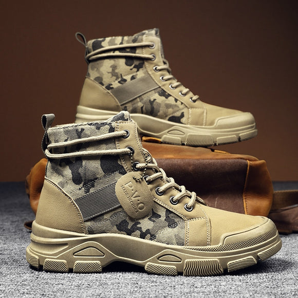 Men Camouflage Desert Boots